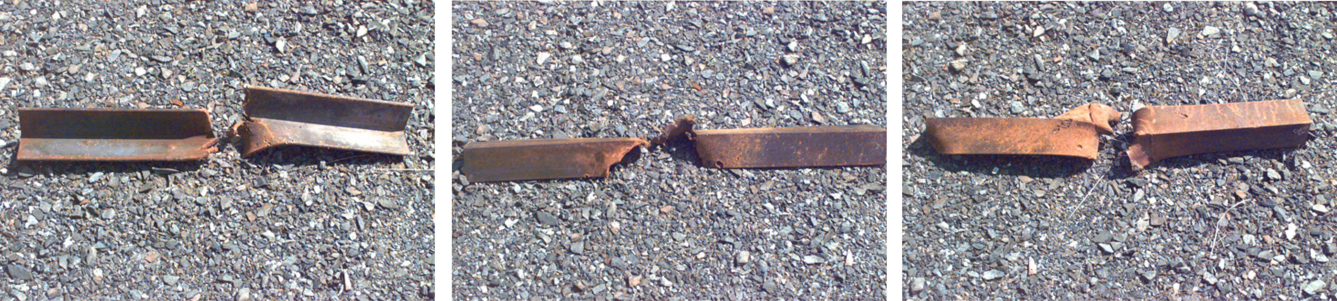 Test results, showing all members of the obstacle severed.